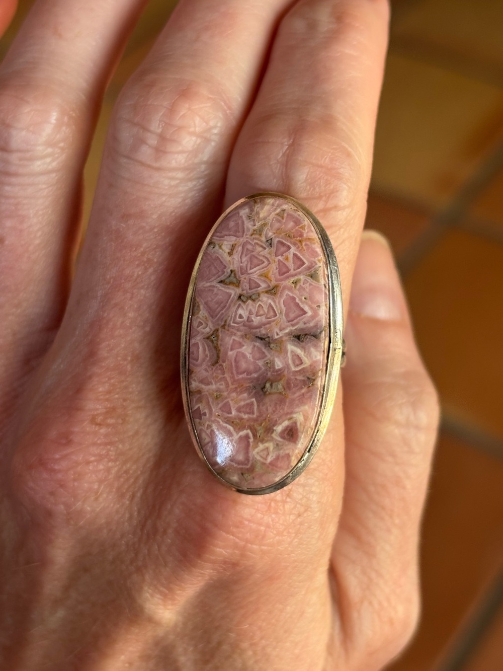 ✨Argentina Rhodochrosite Ring Size 9.5 – Sterling Silver 925 Ring